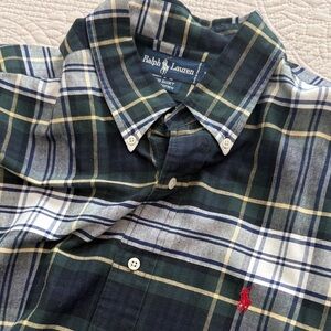 Ralph Lauren Men's Plaid Shirt - Navy and White